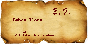 Babos Ilona névjegykártya