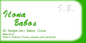 ilona babos business card